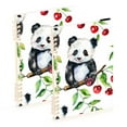 thumbnail image 1 of Baby Panda Cherry Ring Binder Notebook Journey Note Diary College Ruled Spiral Notebook Study Loose Leaf Paper A5 60 Pages, 1 of 8