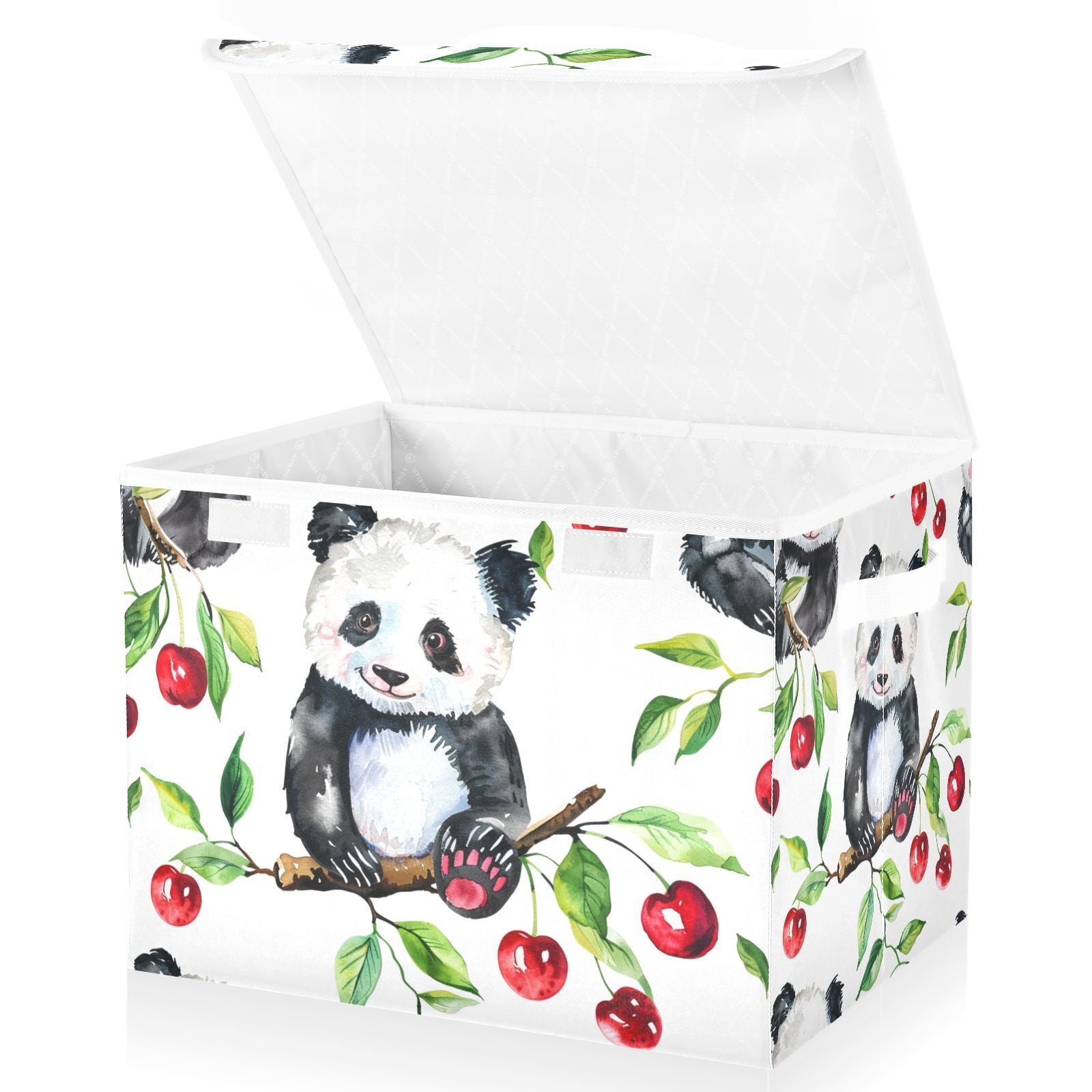 Baby Panda Cherry Storage Basket for Shelves Foldable Container ...