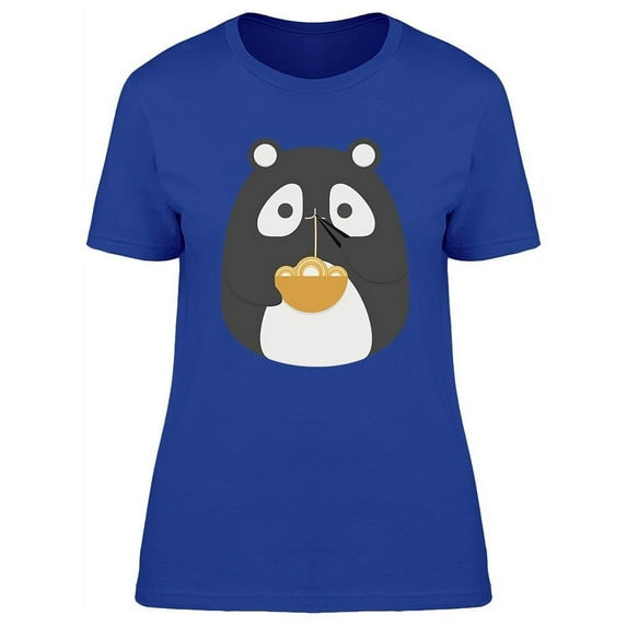 Baby Panda Eating Ramen T-Shirt Women -Image by Shutterstock, Female x-Large