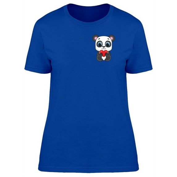 Baby Panda Holding Tiny Heart T-Shirt Women -Image by Shutterstock, Female x-Large