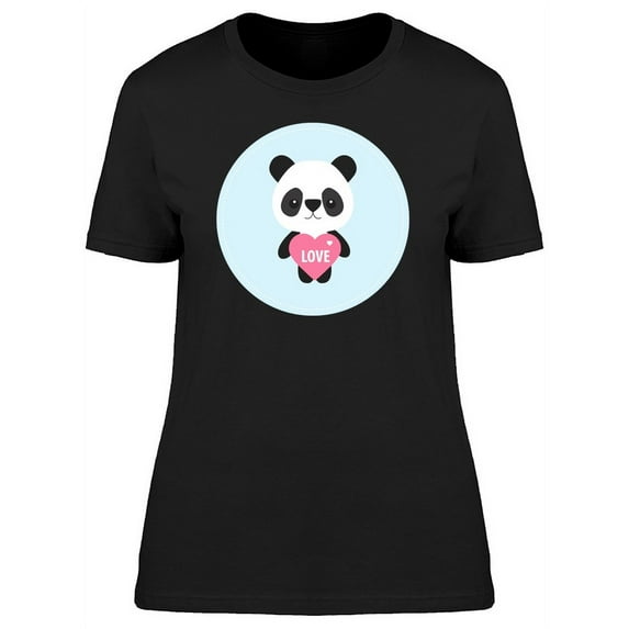 Baby Panda With Heart T-Shirt Women -Image by Shutterstock, Female Large