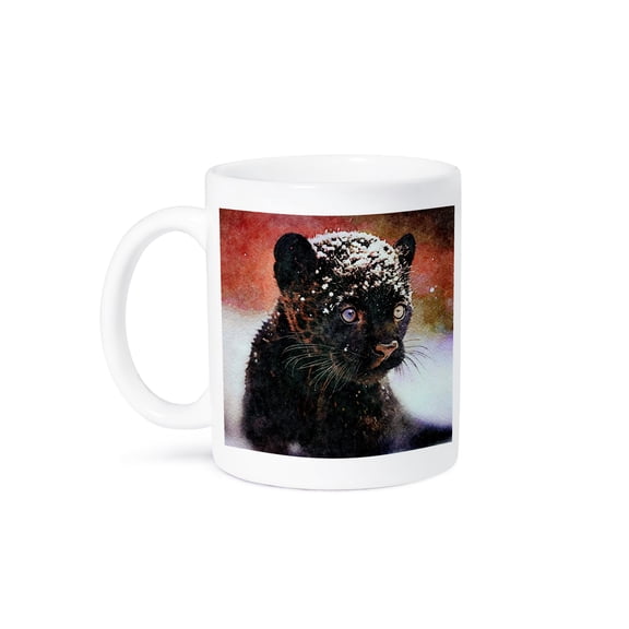 Baby Panther Image Of Watercolor Painting, 11oz Mug