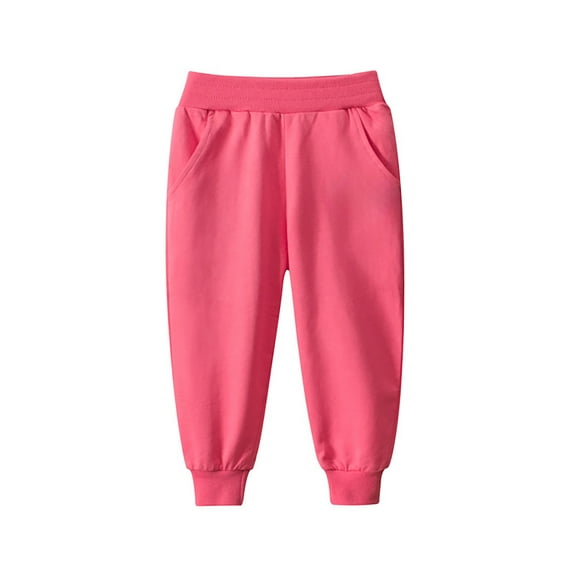 Baby Pants Boys Girls Solid Color Thick Warm Sweatpants with Pockets Kid Fashion Jogger Active Trousers Spring Soft Athletic Joggers,Z2-Red,5-6 Years