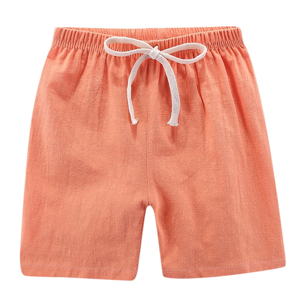 Baby Pants Children Summer Solid Waist Elastic Linen Casual Drawstring ...
