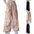thumbnail image 1 of Baby Pants Girls Loose Cargo Jogger Pants Soft Twill Durable Everyday Play Pink 8-9 Years, 1 of 9