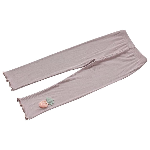 Baby Pants Kids Autumn Winter Ribbed Warm Long Leggings Basic Pant Girls Pants Purple 5 Years-6 Years