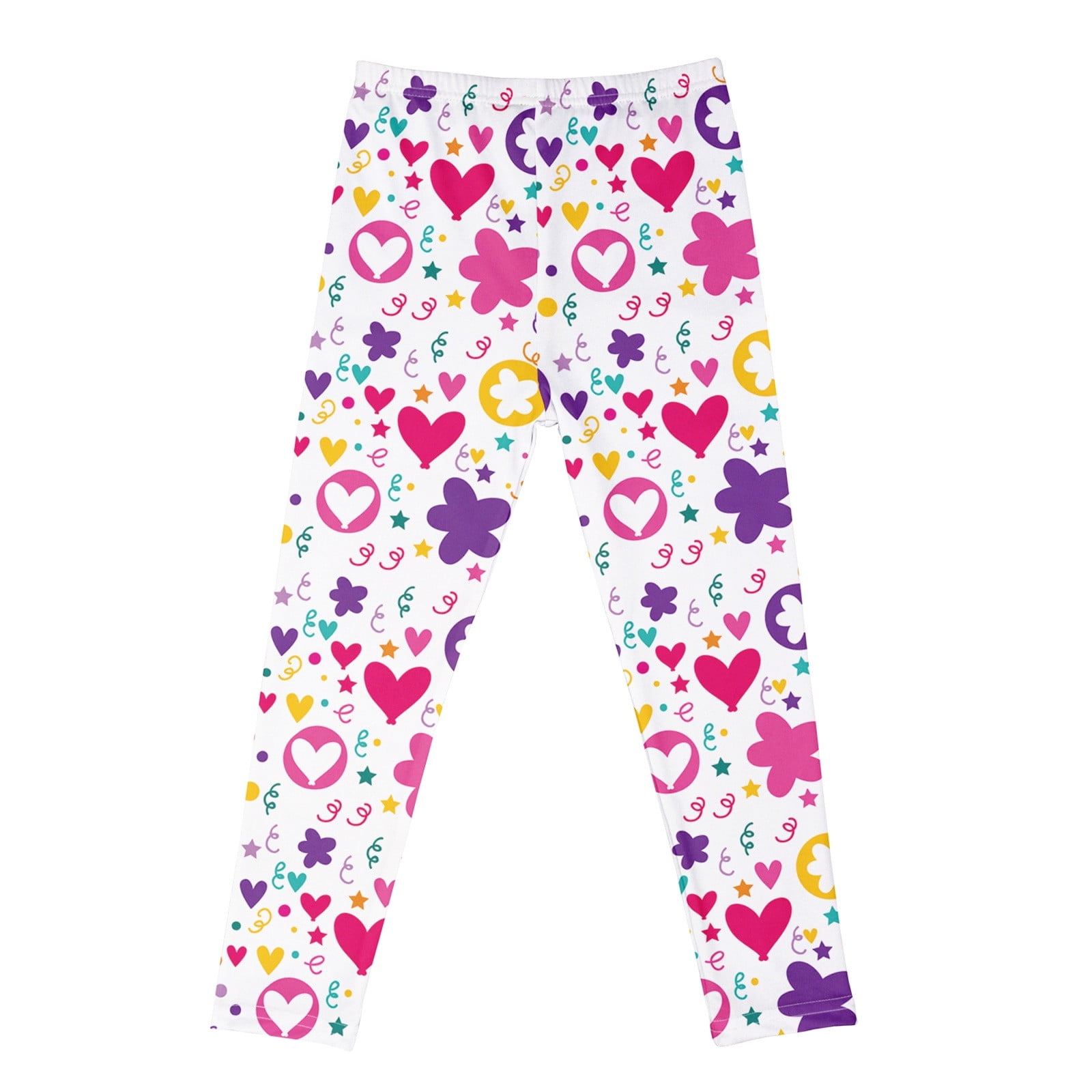 Baby Pants Kids Fall Winter Flowers Heart Printed Leggings Striped