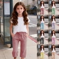 thumbnail image 1 of Baby Pants Kids Summer Plaid Drawstring Capri Trousers Side Pockets Playwear Red 13-14 Years, 1 of 6