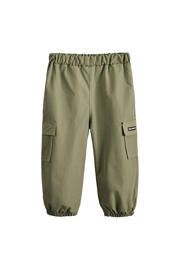 Baby Pants Summer Kids Solid Fashion Cargo Trousers Clothes With Pocket AG 18 Months-24 Months