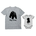 thumbnail image 1 of Baby & Papa Bear Men's T-shirt & Baby Bodysuit Outfit Father & Son Matching Set Dad Gray 3XL / Baby gray/white 18M (12-18M), 1 of 7