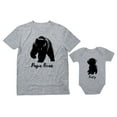 thumbnail image 1 of Baby & Papa Bear Men's T-shirt & Baby Bodysuit Outfit Father & Son Matching Set Dad Gray Small / Baby Gray 24M (18-24M), 1 of 7
