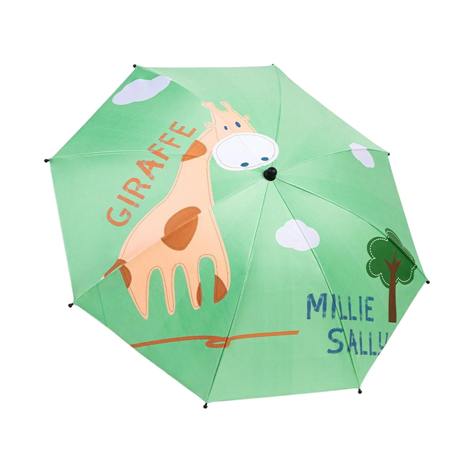 Baby Parasol Baby Pram Umbrella with Clamp Waterproof Umbrella Sun Protection Baby Parasol for Park Walking Traveling Bike Trolley giraffe