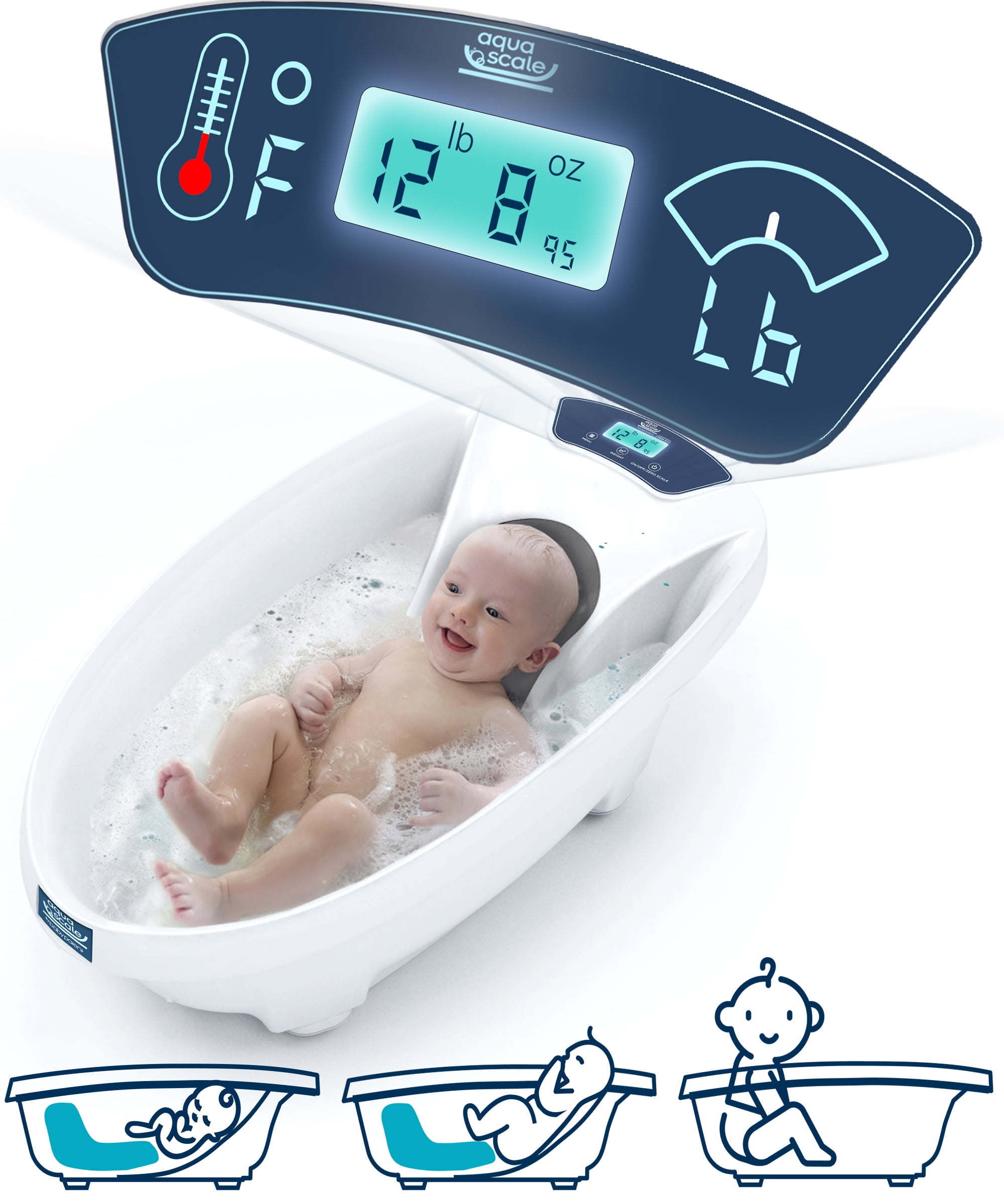 Baby Patent Aquascale 3-in-1 Bath Tub, The Next Generation, White, Unisex - Walmart.com