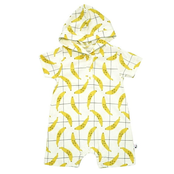Baby Pattern Short Sleeve Hoodie Romper