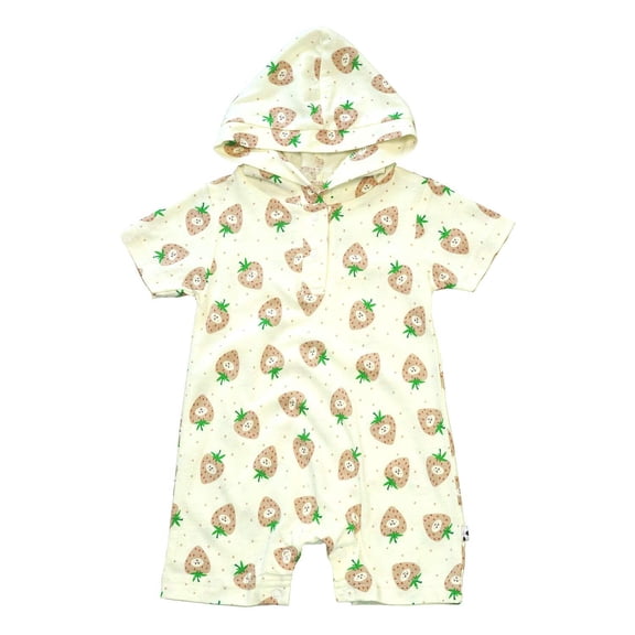 Baby Pattern Short Sleeve Hoodie Romper