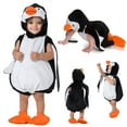 thumbnail image 1 of Baby Penguin Hooded Romper Outfit for Halloween Party Dress Up Clothes First Halloween Pretend Play, 1 of 8