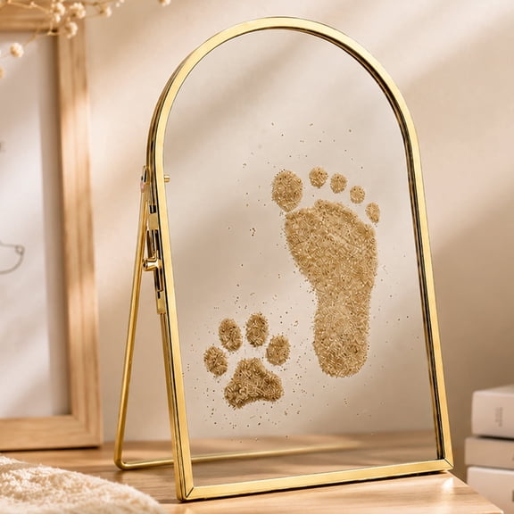 Baby & Pet Keepsake Frame, 2026 Upgraded Baby Footprint Kit, DIY Sea Sand Baby Hand and Footprint Kit, Nursery Picture Frame, Cat Dog Paw Print Kit