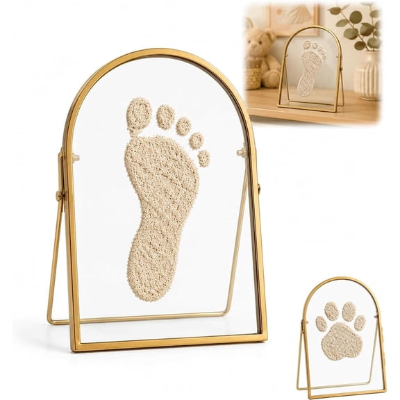 Baby & Pet Keepsake Frame, Inkless Hand & Footprint Kit, Nursery Gift for Parents