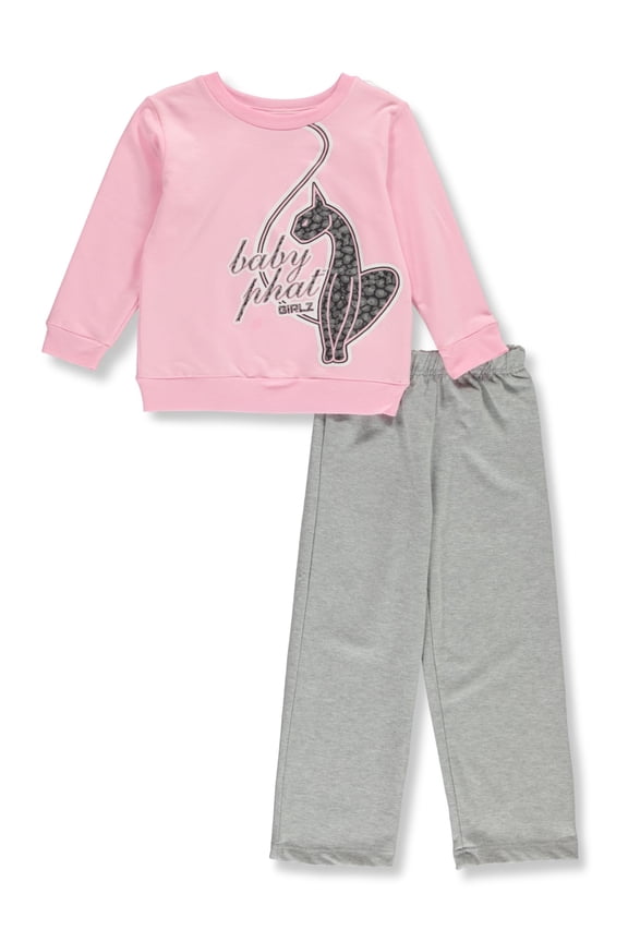 Girls' 2-Piece Leggings Set Outfit Color: pink Size: 4t