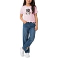 thumbnail image 1 of Baby Phat Girls Denim Set - 2 Piece Soft Crewneck Girls Shirts and Wide Leg Denim Jeans Set (4-12), 1 of 7