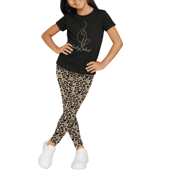 Baby Phat Girls Leggings Set - Lightweight Short Sleeve Graphic Tee and Leggings for Girls 2 Piece