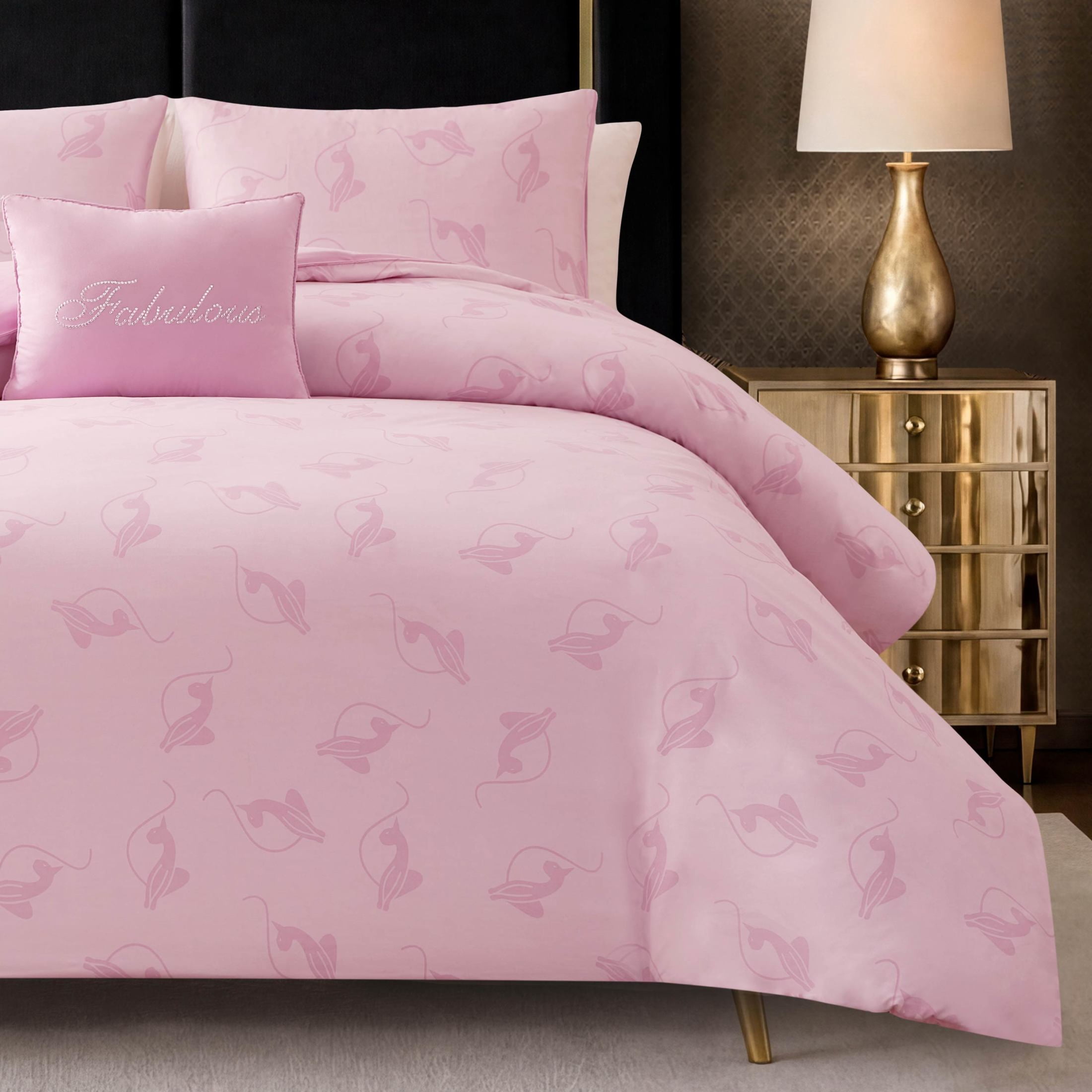Baby Phat Logo Cat Comforter Sets King, Pink