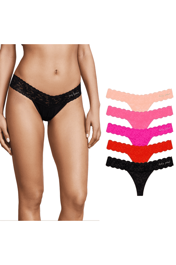 Women's Panties Lace Thong Glitter Logo 5 Pack
