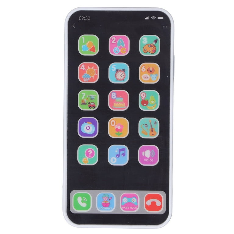 Baby Phone Toy Baby Cell Phone Toy Light Up Play Phone Hand Eye Coordination Educational For Home For Toddlers Black White