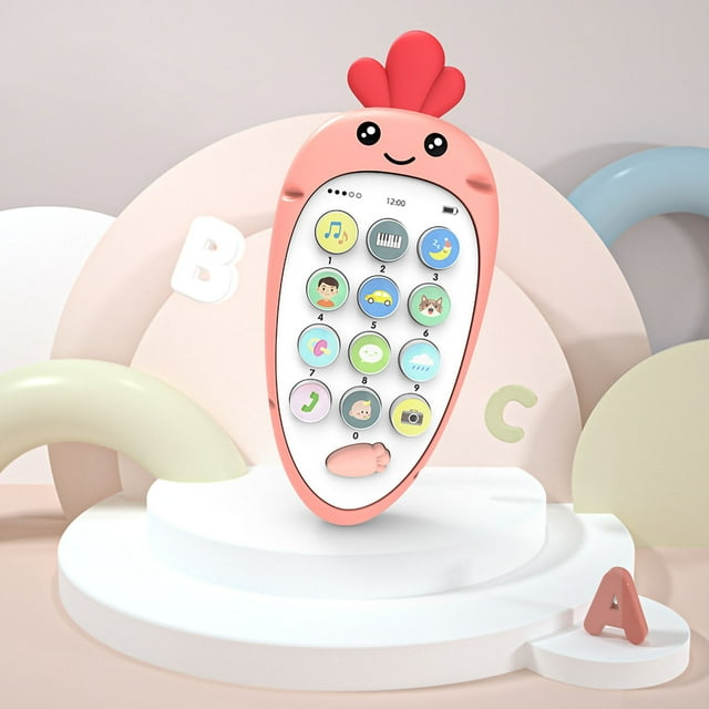 Baby Phone Toy Silicone Baby Pretend Phone Toy Turnip Shaped Play Phone