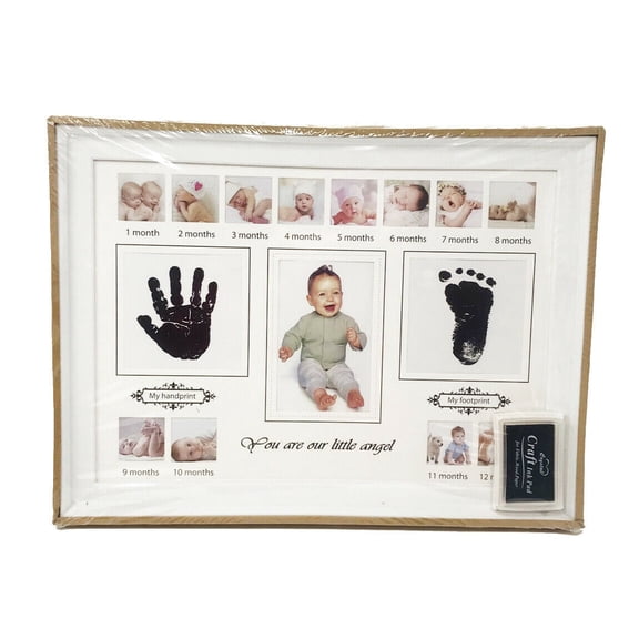 Baby Photo Handprint Footprint Milestone Moments First Year Keepsake Frame