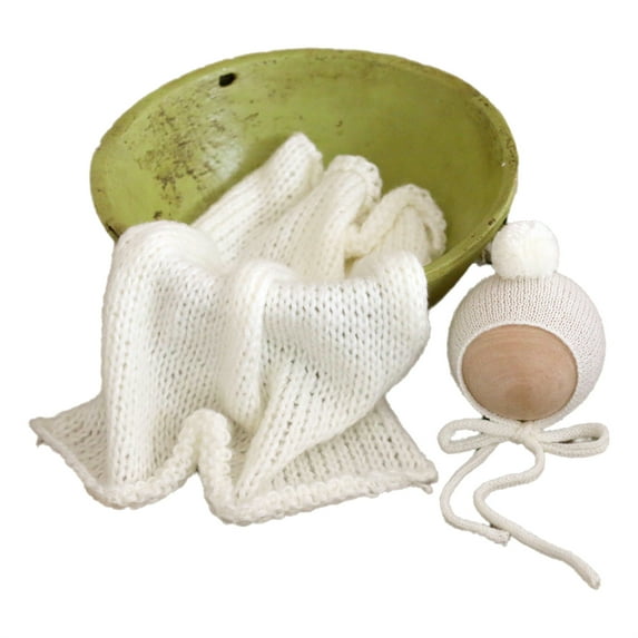 Baby Photography Props Knitted Hat Wrap Set Photo Props Photoshoots Accessories Infant Photo Accessory Keepsakes