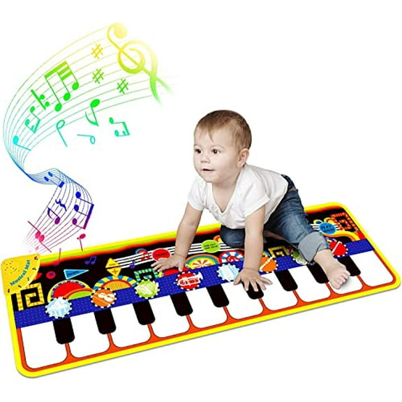 Baby Piano Mat with 25 Music Sounds,Kids Musical Playmat,Early Education Development Birthday Gift Music Toy for 1 2 3 Year Girls Boys,Piano Keyboard Touch Play Blanket for Child Toddlers
