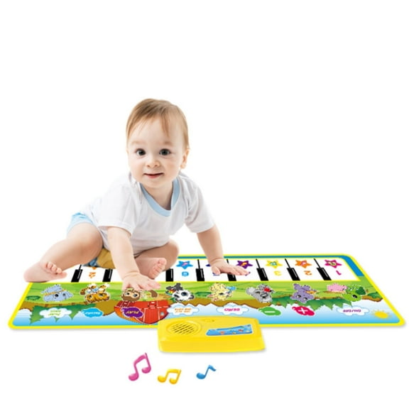 Baby Piano Mat 8 Instrument Sounds, Musical Toys Floor Piano Play Mat Keyboard Dance Mat for Toddlers Boys Girls 1 2 3 4 5 Years Old (39" 14")