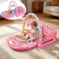 thumbnail image 1 of Baby Piano Play Gym Activity Mat, Pink Animal Hanging Rattles Kick Piano Fitness Playmat, Early Sensory Educational Tummy Time Toy for Newborn Infants 0-15 Months, 1 of 7