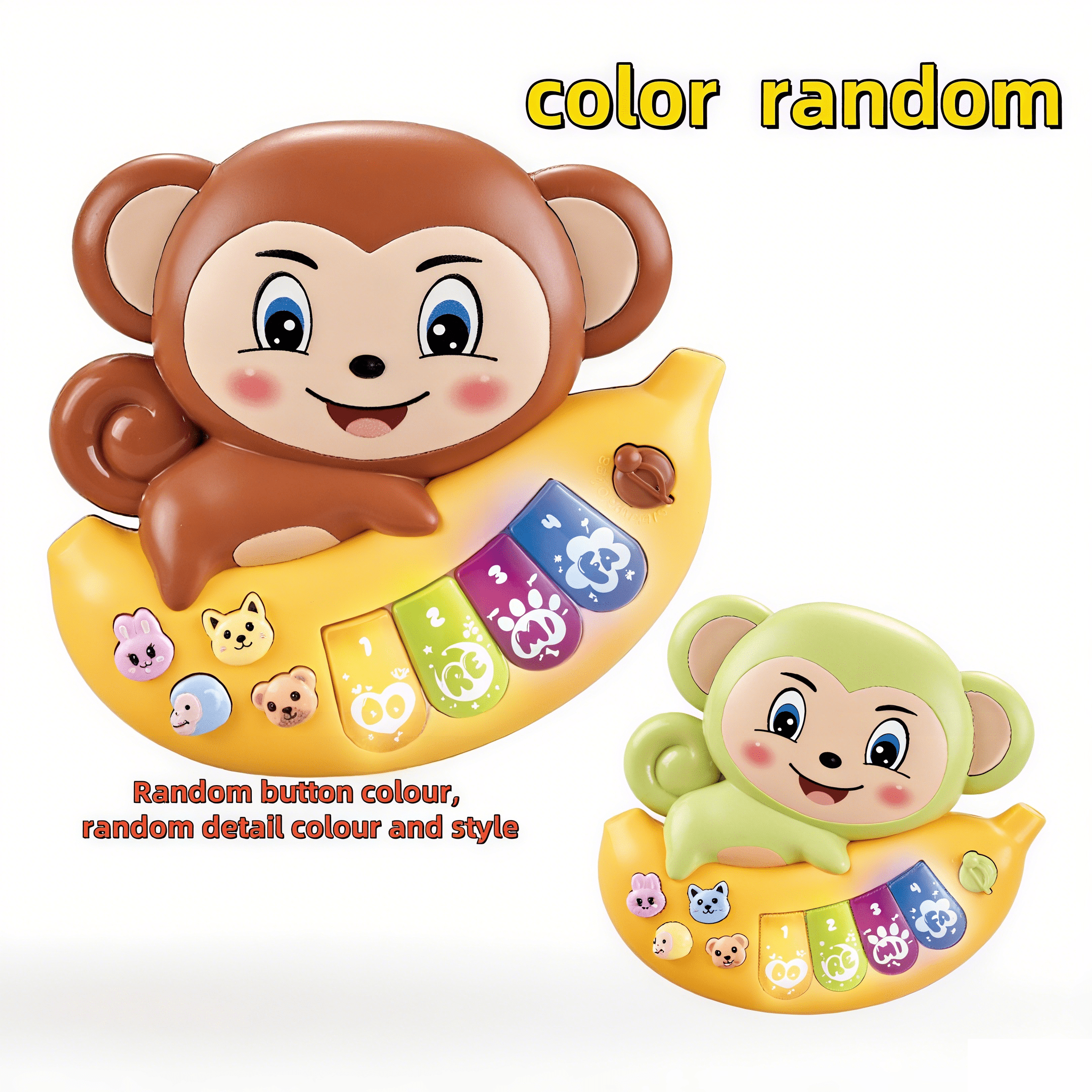 Baby Piano Toy Electronic Keyboard with Animals Sounds, Musical Toys for Babies 12 M+(Monkey)