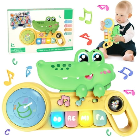 Baby Piano Toys for 6 to 12 Months, Early Learning Piano Keyboard Toys for 1 Year Old Boys, Light Up Music Toy Gift
