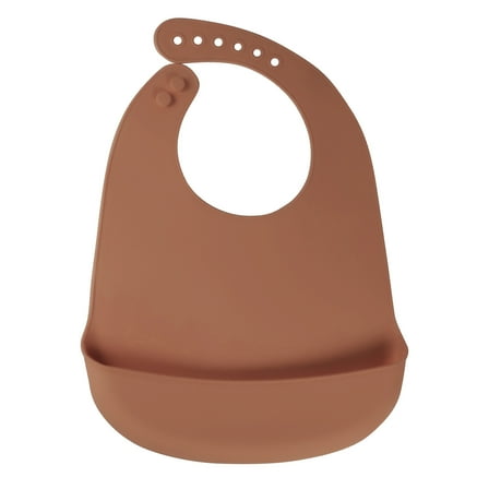 Baby Pick Silicone Bibs For Babies- BPA-Free Waterproof Bib With Pocket- Dishwasher Safe Feeding Bib With Food Catcher (Light Rust)