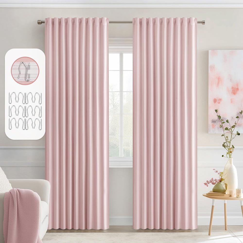 MIULEE 120 Inch Long Blackout Curtains - 2 Panels, Thermal Insulated, Room Darkening For Bedroom & Living Room