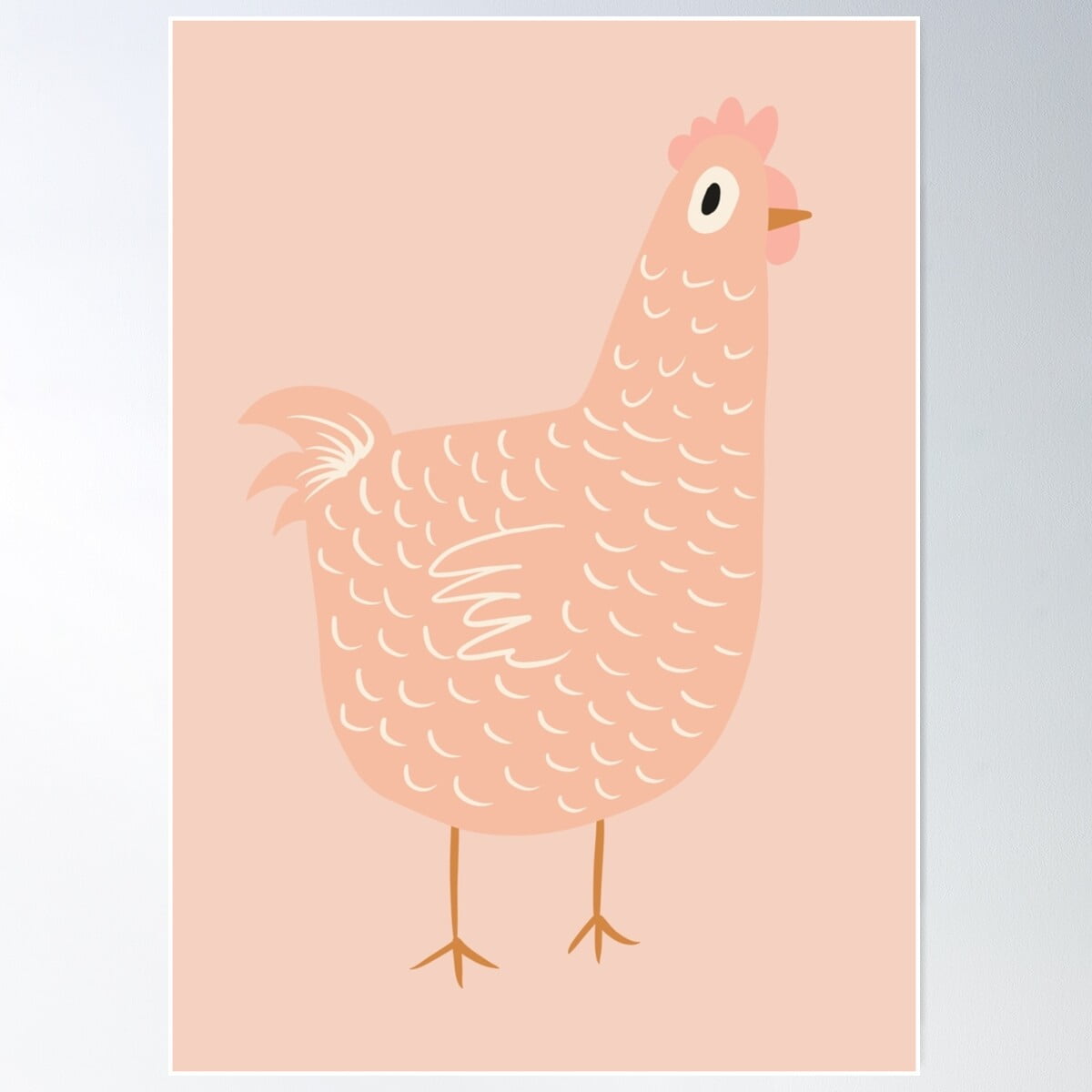 Baby Pink Chick Poster Wall Art, Modern Wall Decor For Living Room ...