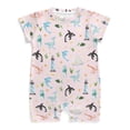 thumbnail image 1 of Baby Pink Sea Animals Newborn Infant Baby Romper Shirts Girl Whale Sea Horse Dolphin Corals Lighthouse Boat Summer Nautical Life Outfit Baby Clothes Short Sleeve Onesie  ﻿, 1 of 6