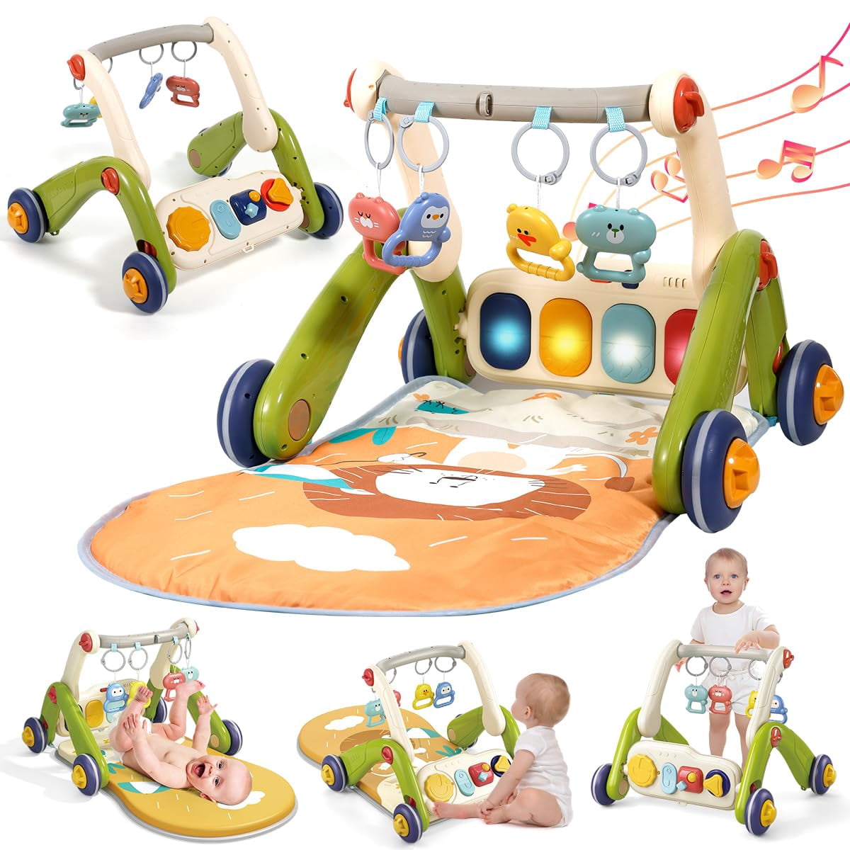 Fafeicy Tapis de gymnastique pour piano pour bébé Baby Kick Play Piano Gym Playmat Infant