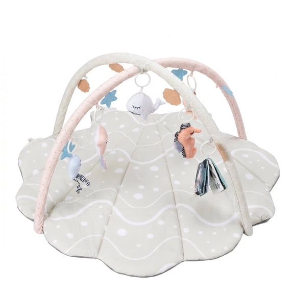 suihuooo Baby Play Gym Mat with 6 Detachable Toys for Infant 0-18 Months,Beige