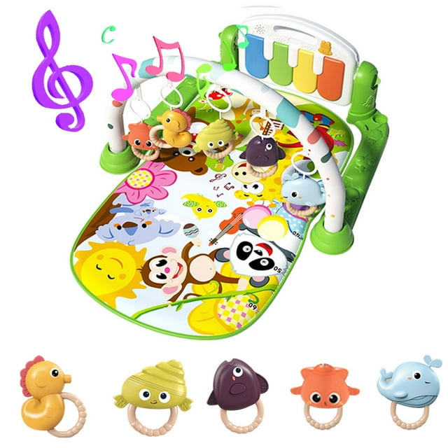 Baby Play Gym Mats with Piano, Music, Lights for Sensory Exploration