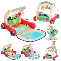 Baby Play Mat, 3 in 1  Baby Gym Activity Center with Musical Light Piano, Baby Learning Walkers for 0-36 Months Infant Toddler