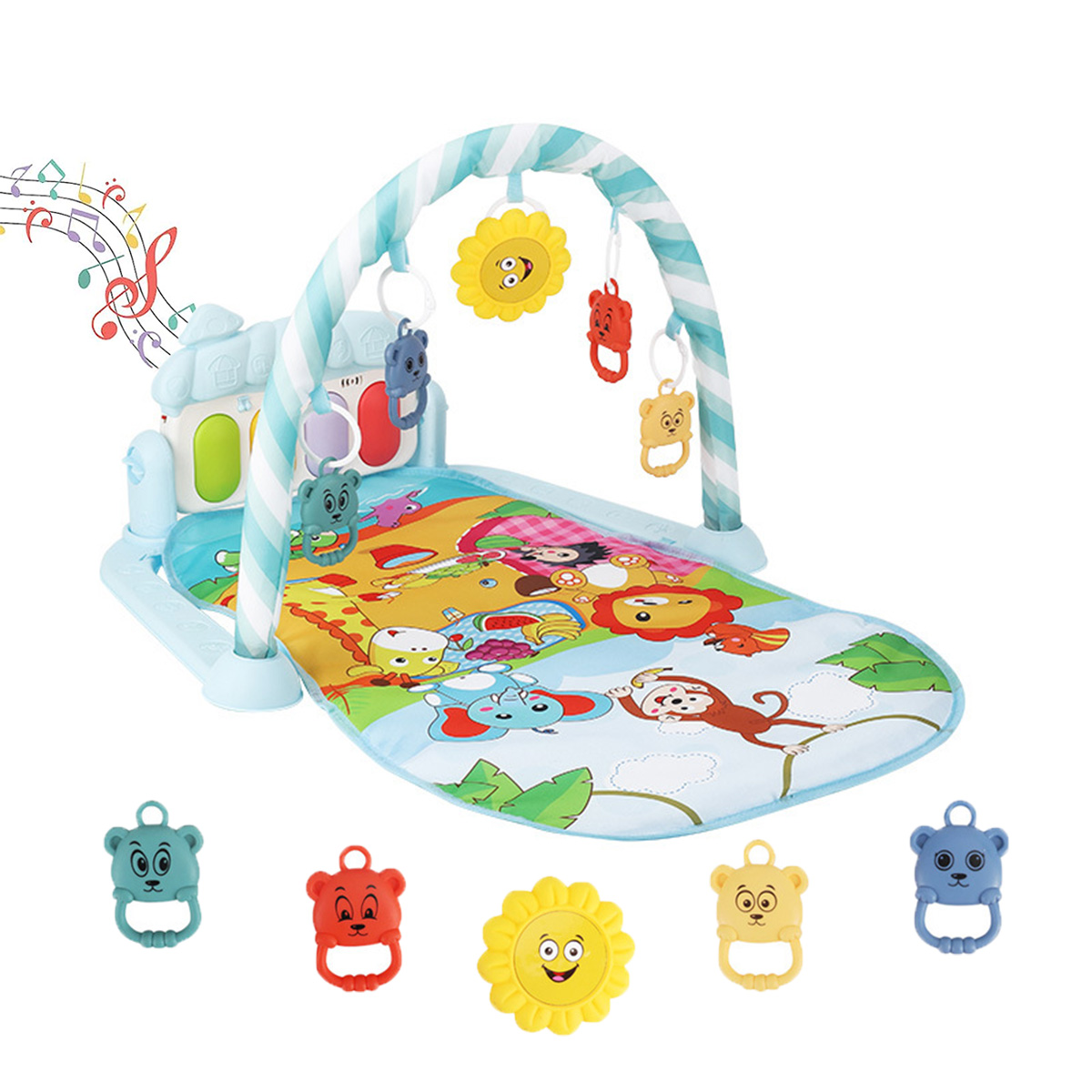 UNIH Baby Gym Play Mats, Kick and Play Piano Gym Activity Center for Toddlers Age 0 to 24 Months