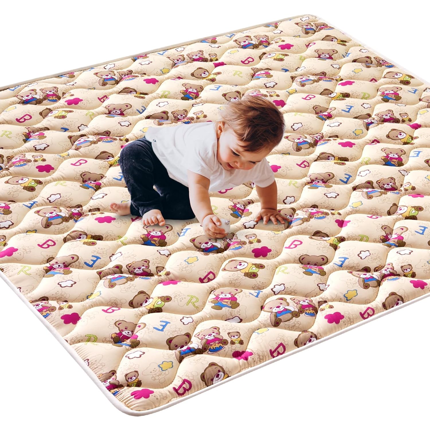 Baby Play Mat 71" X 59", Premium Thicker Foam OnePiece Crawling Mat
