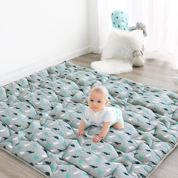Baby Play Mat for 71" x 59" Playpen, Playmat for Babies and Toddlers Large & Thick, Non Slip Cushioned Baby Play Mats for Floor, Kids Play Mat for Playpen Easy Clean, Foam Play Mat, Grey