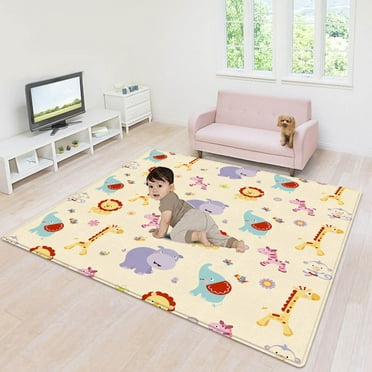 Baby Play Mat, 71x59x0.2inch Baby Play Mats for Floor, Waterproof Non-Slip Baby Crawling Mat, Foldable Foam Playmat for Babies and Toddlers