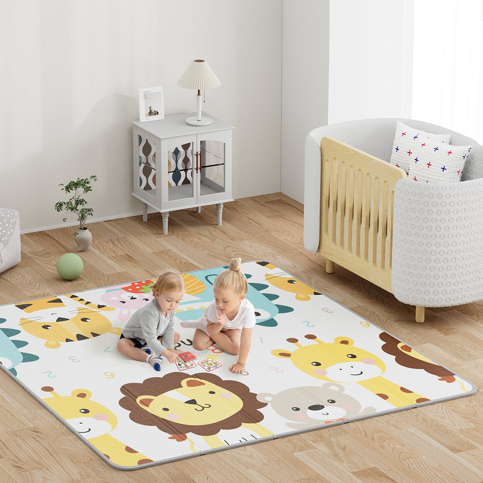 Baby Play Mat 71x79 Inch Foam Folding Play Mat, NonToxic XPE