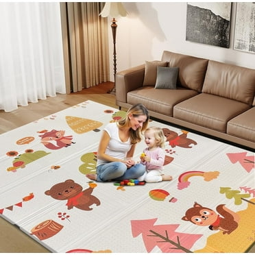 Baby Play Mat For Floor,1.2 Thick Foam 50x50 Playpen Mat,Soft Support & Waterproof
